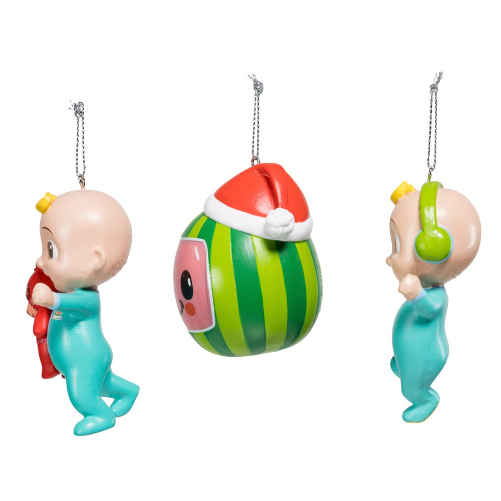 Kurt Adler Cocomelon 3-Piece Ornament Set